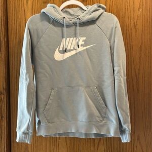 Nike Women's Light Blue Pullover Hoodie - Classic Swoosh